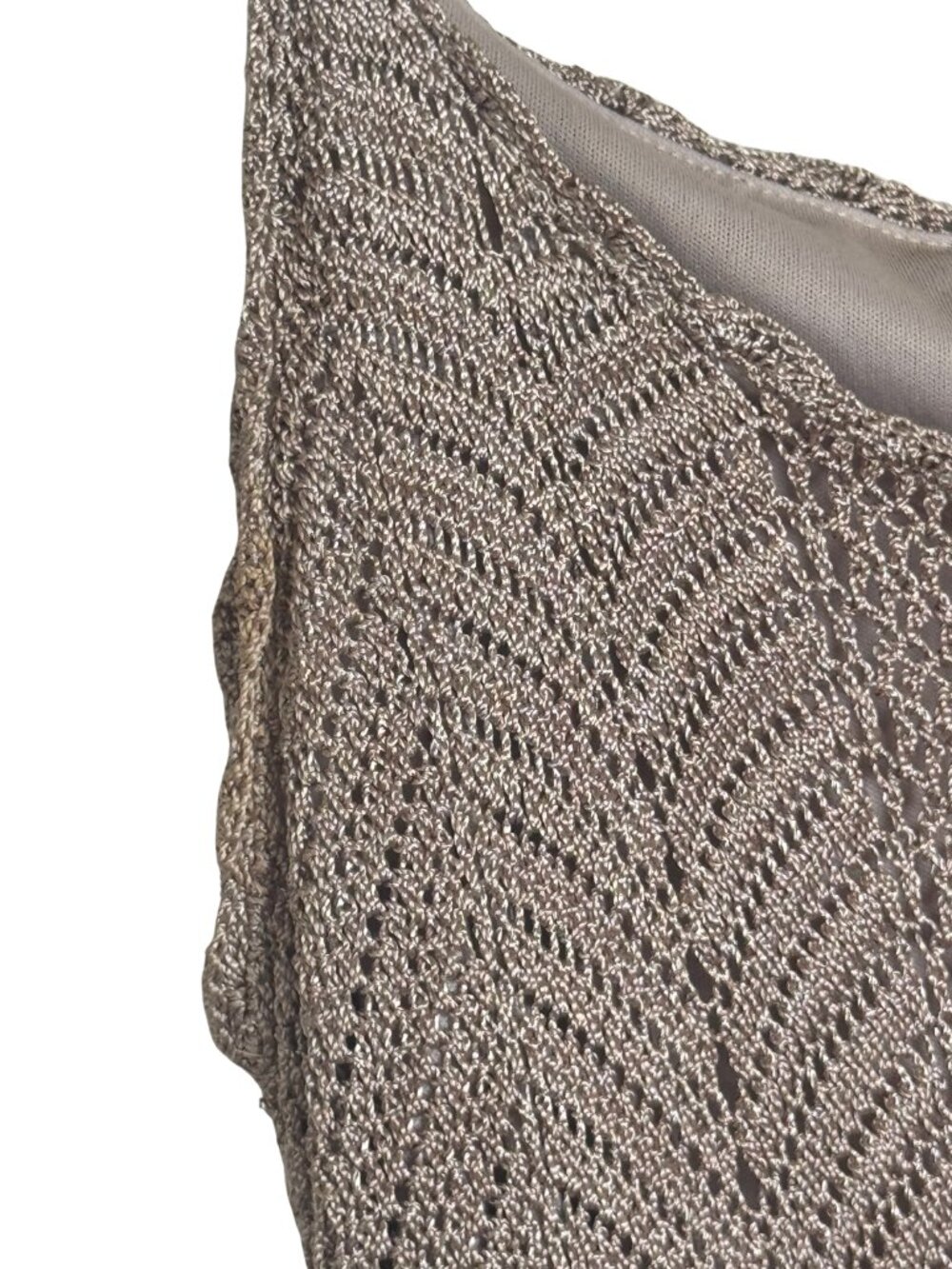 Stunning Knit Slip Dress Knit Maxi Dress Taupe Boho Chic‎ Kroshetta Small Lined - Picture 5 of 9